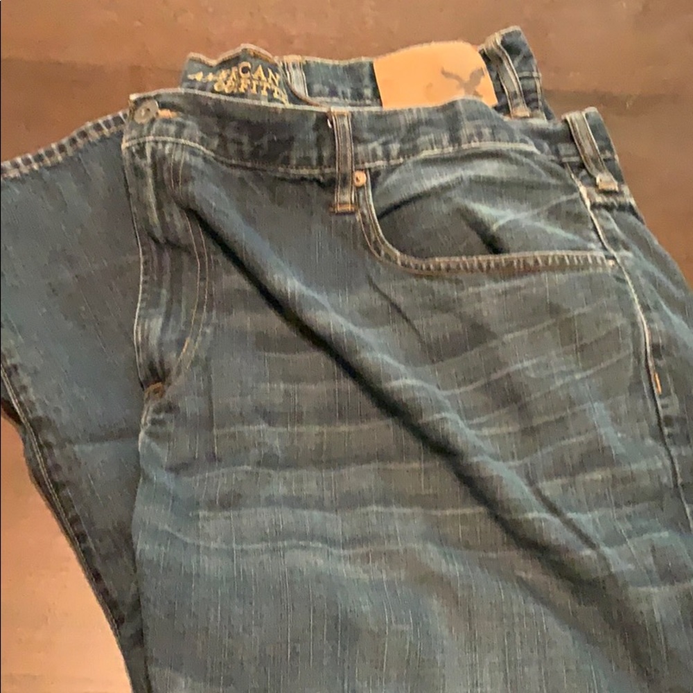 Blue American eagle blue jeans relaxed straight